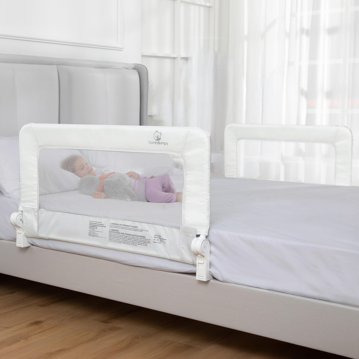 ComfyBumpy bed rail assembly shows quick, secure setup for peaceful nights.