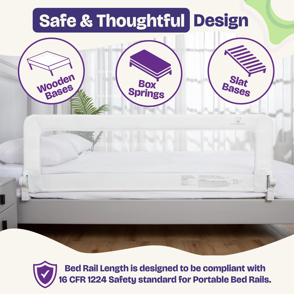 ComfyBumpy bed rail triple attachment system for flexible setup