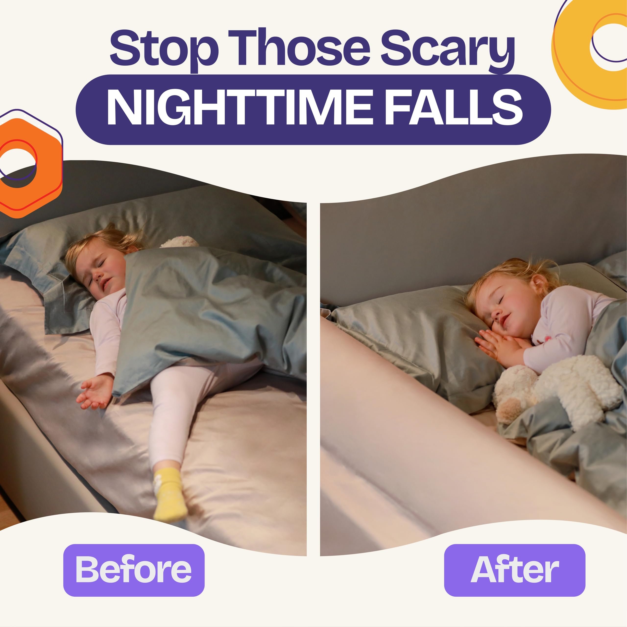 ComfyBumpy convex-design rail for added stability during night.