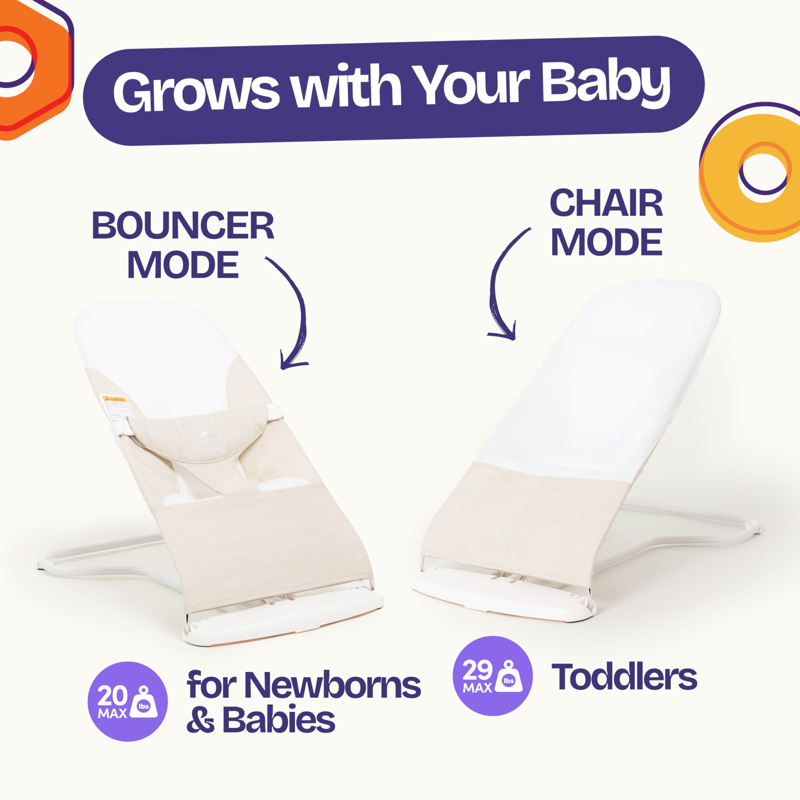 ComfyBumpy machine washable cover for quick cleanups after spills.