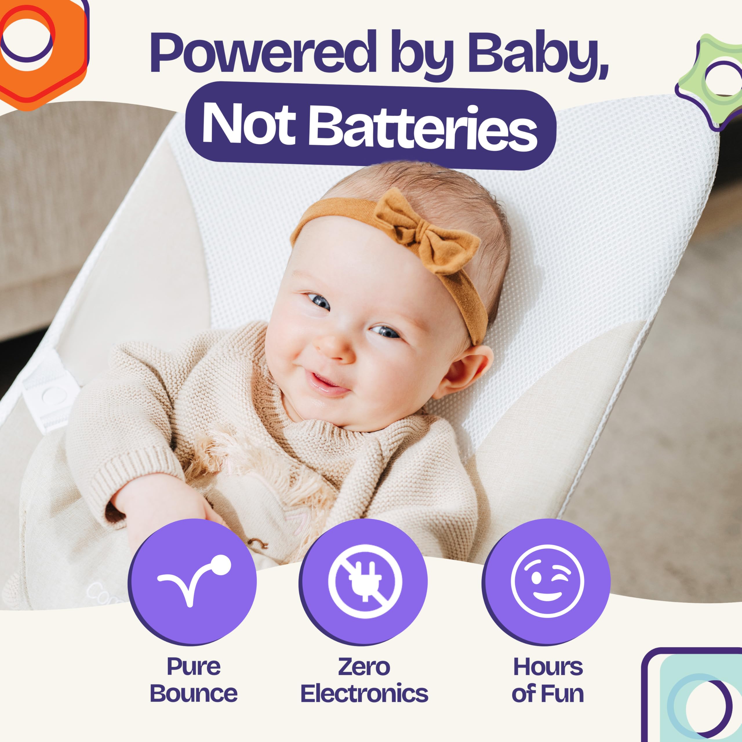 ComfyBumpy portable foldable bouncer design for easy storage and travel.
