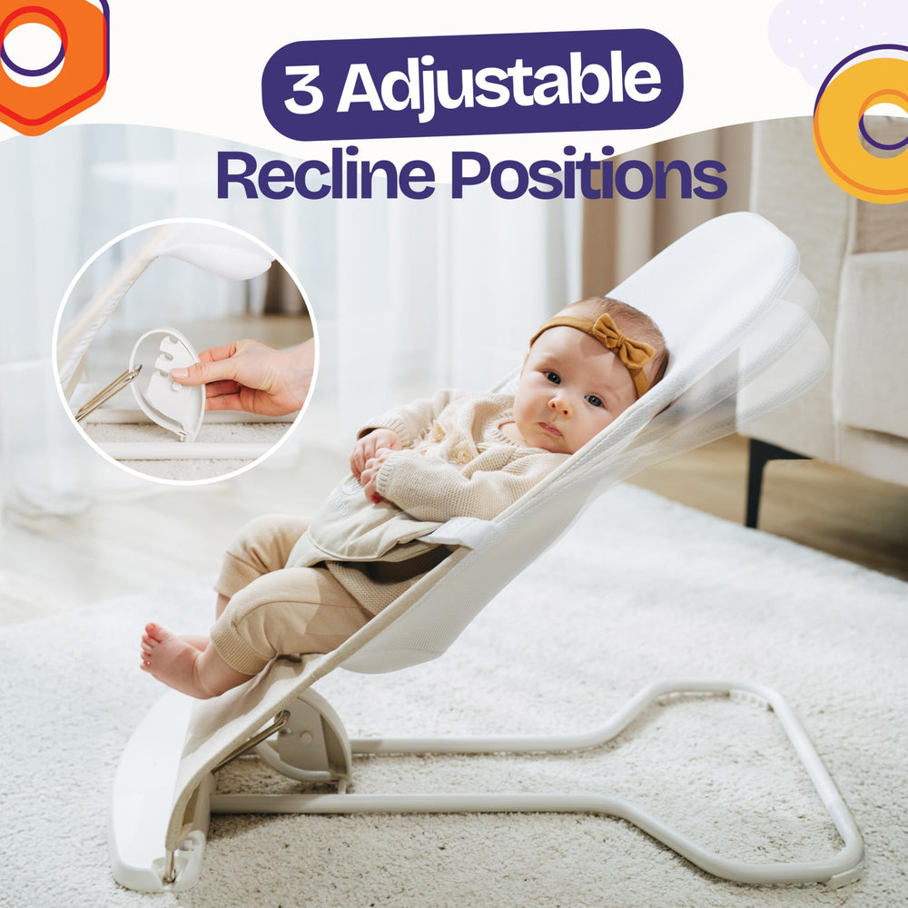 ComfyBumpy secure, lightweight bouncer keeps baby nearby during activities.