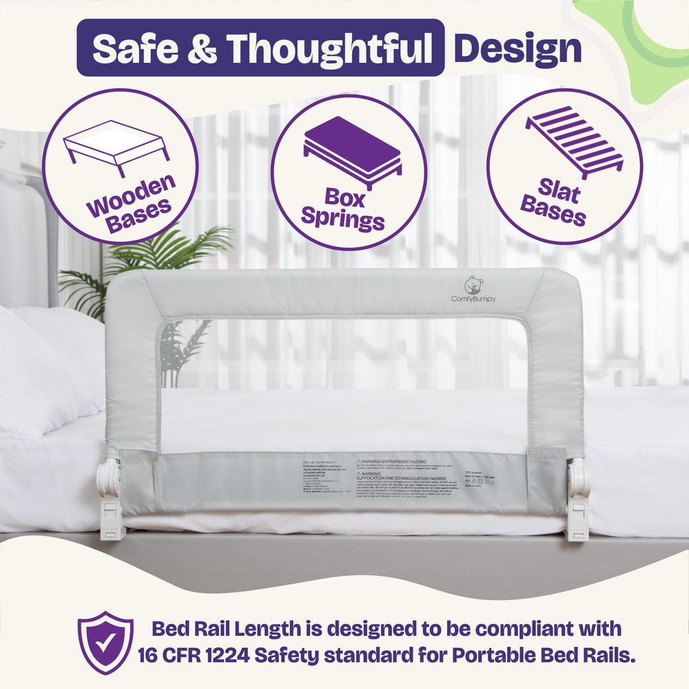 ComfyBumpy bed rail fits twin/full/toddler beds with snug installation