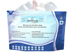 ComfyDaya SafeShield bag closed, travel-ready for bottle and nipple sterilization.