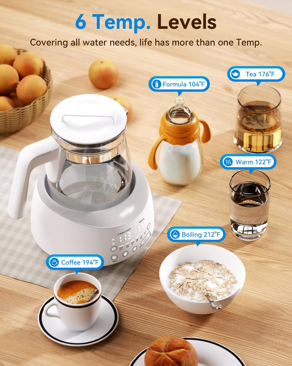 Comfyer instant-heat 30s feature speeds up bottle prep for quick feeds.