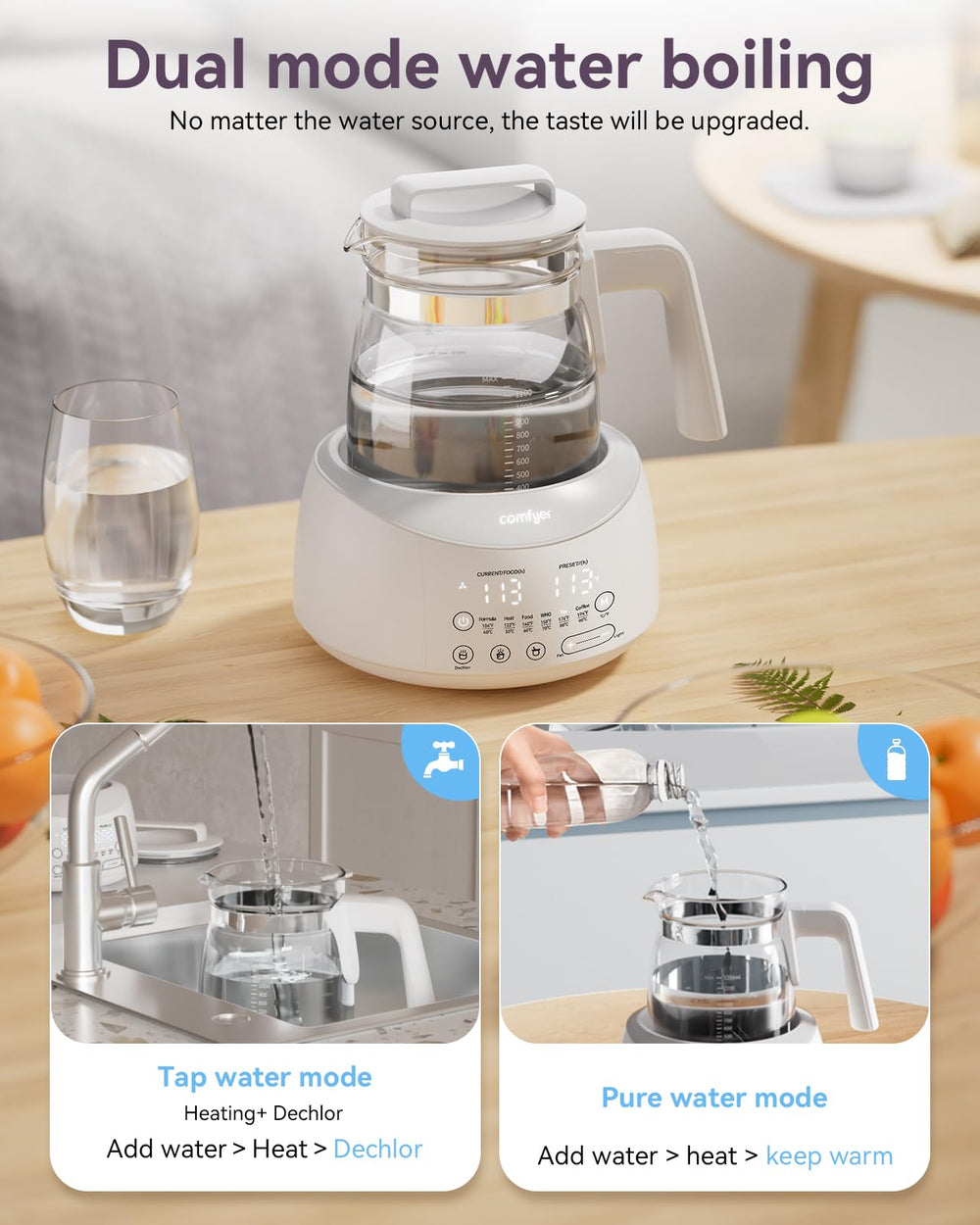 Comfyer keep-warm design maintains bottle temperature for later feeds.