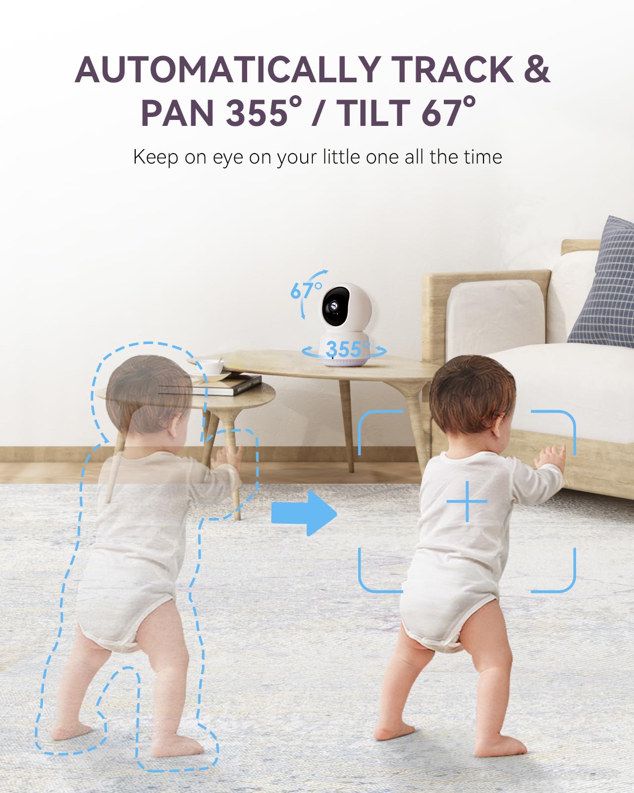 Comfyer monitor offers split-screen view for simultaneous nursery monitoring.