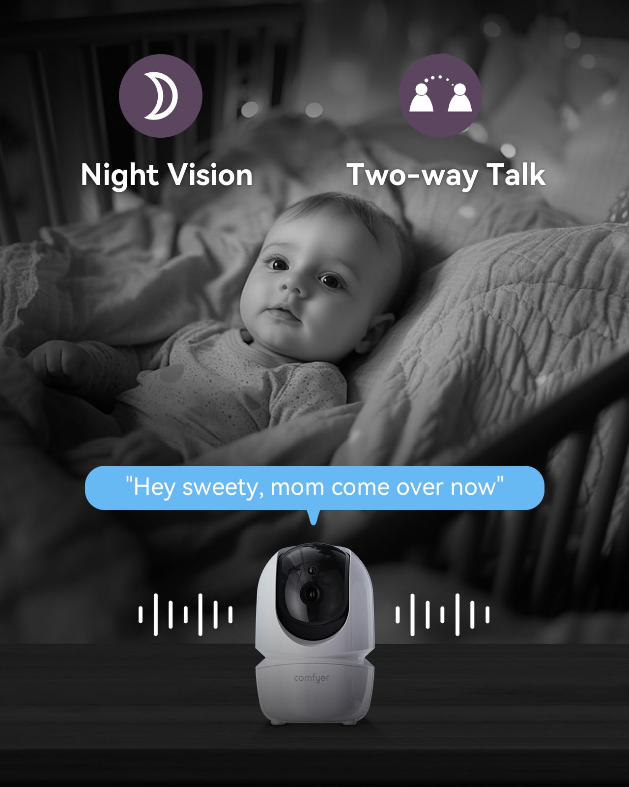 Comfyer wifi-free monitor delivering secure digital connection.