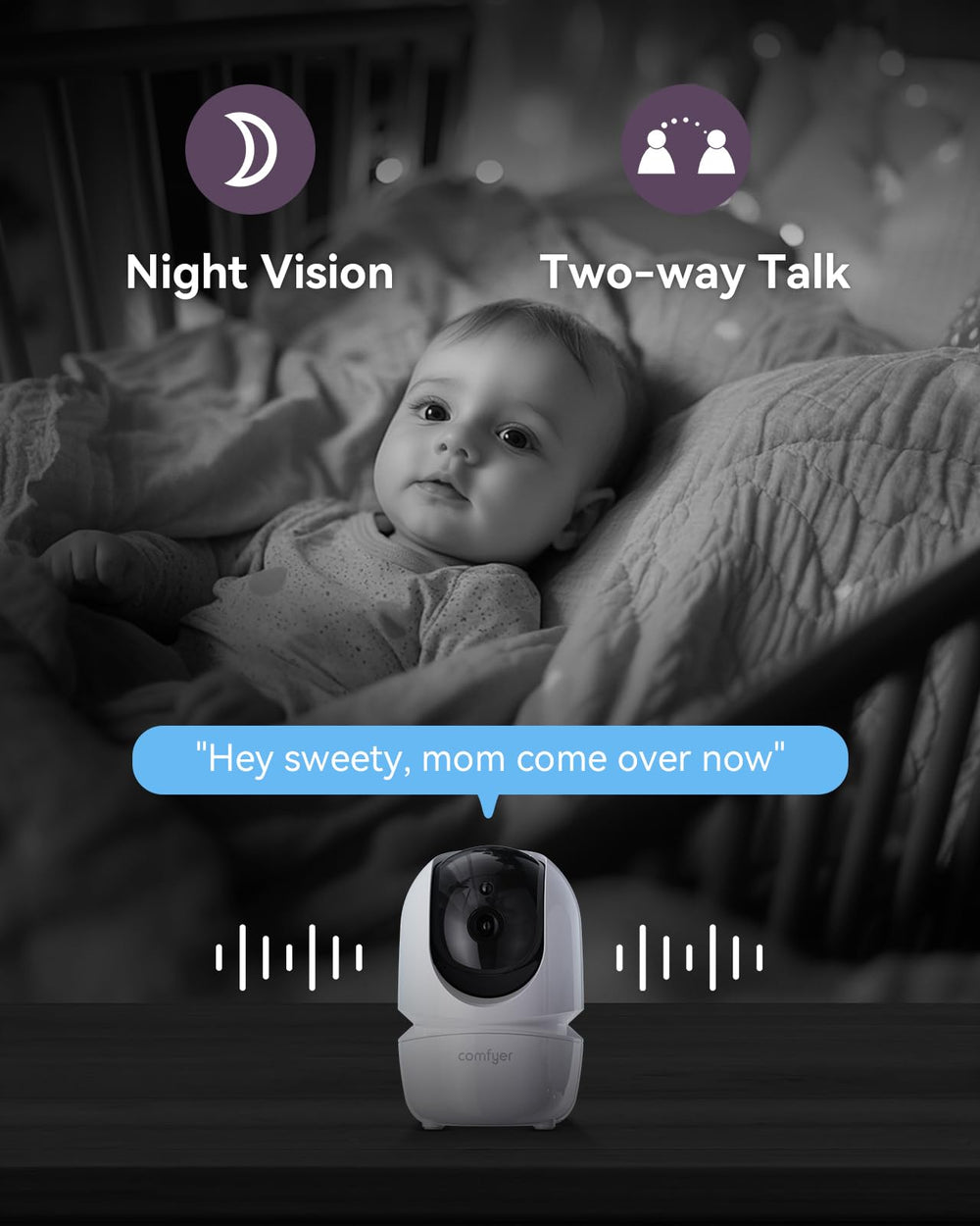 Comfyer wifi-free monitor delivering secure digital connection.