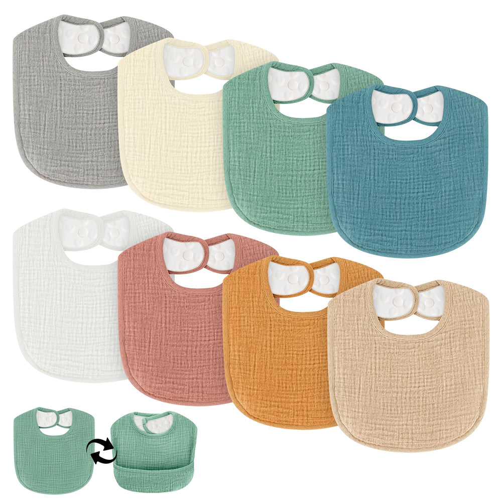 COMFYROLL dry bibs with muslin top absorb drool quickly