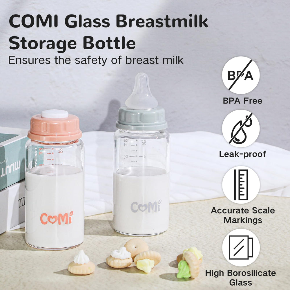 COMI bottle compatible with Medela nipples to simplify pumping