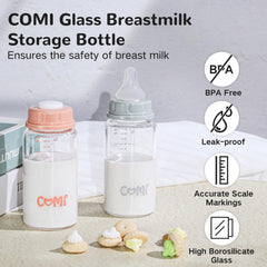 COMI bottle compatible with Medela nipples to simplify pumping