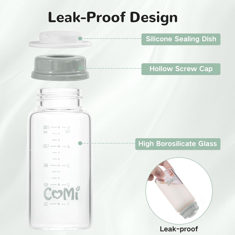 COMI BPA-free glass bottle emphasizes safe, odor-free milk storage