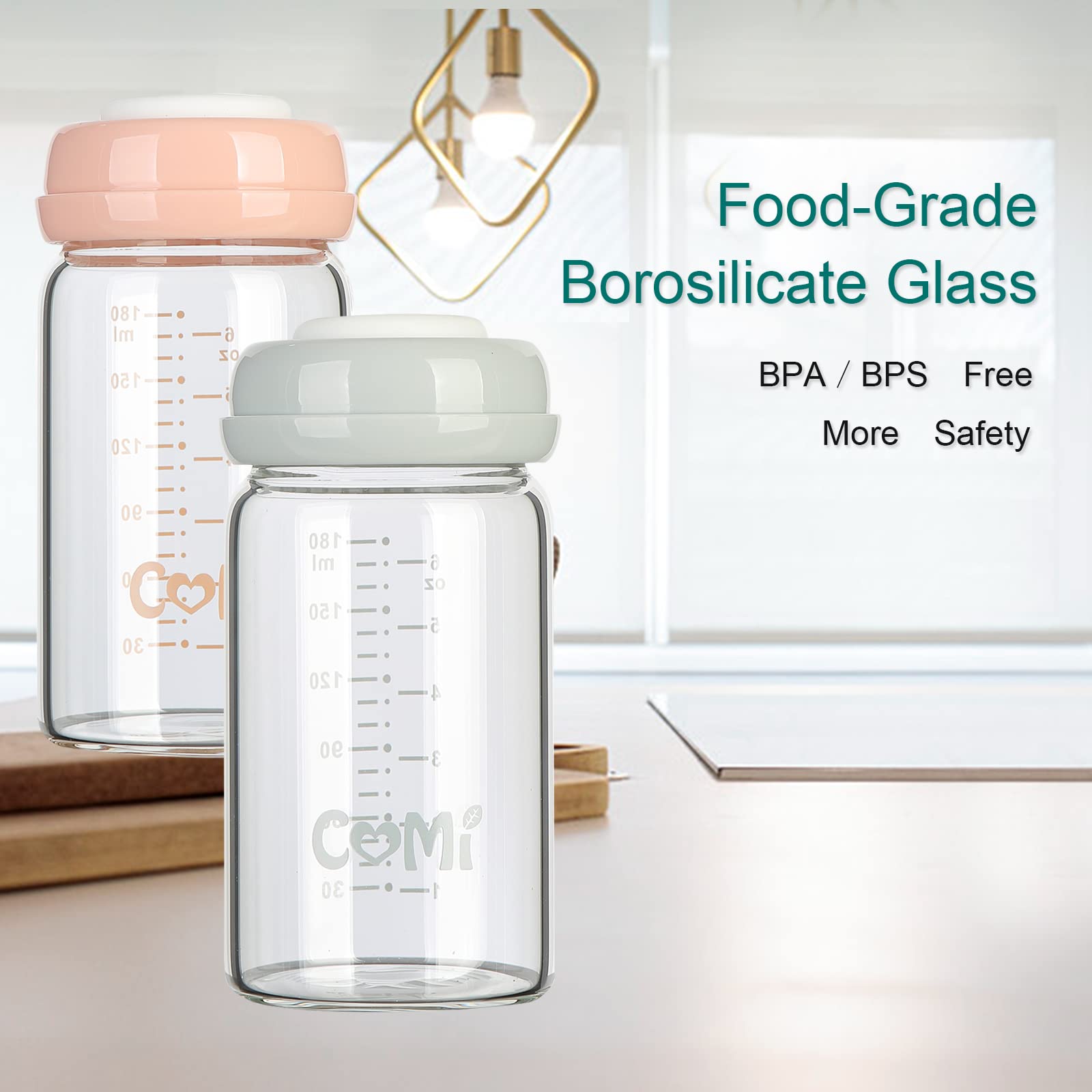 COMI gray lids in a 2-pack for secure closures and easy cleaning.
