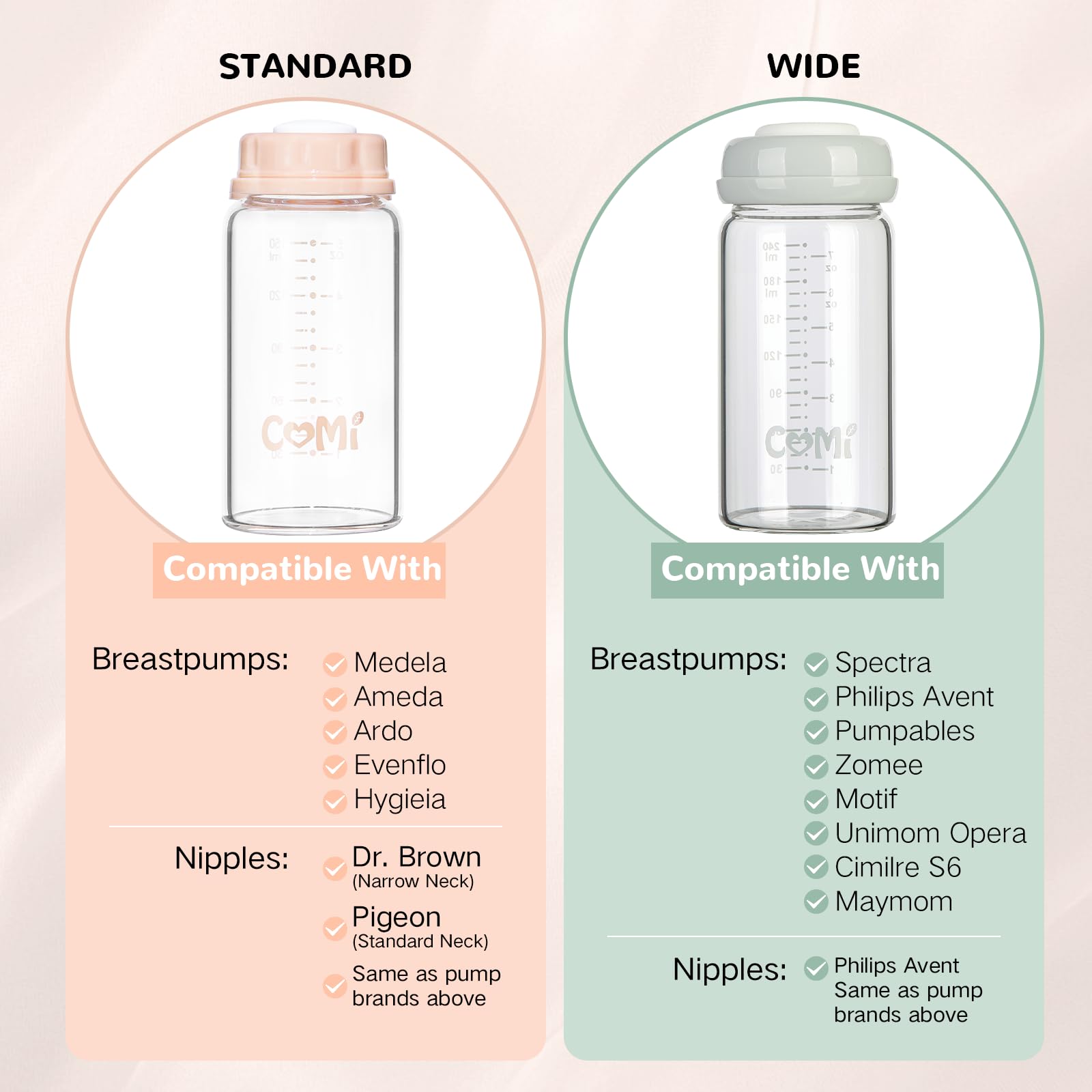COMI 10 ml measurement marks for accurate milk tracking