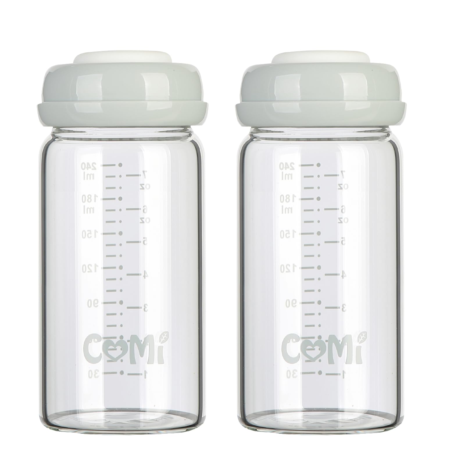 COMI wide-neck glass bottle 8oz for pumping and feeding with safe materials