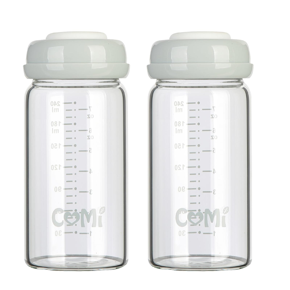 COMI wide-neck glass bottle 8oz for pumping and feeding with safe materials