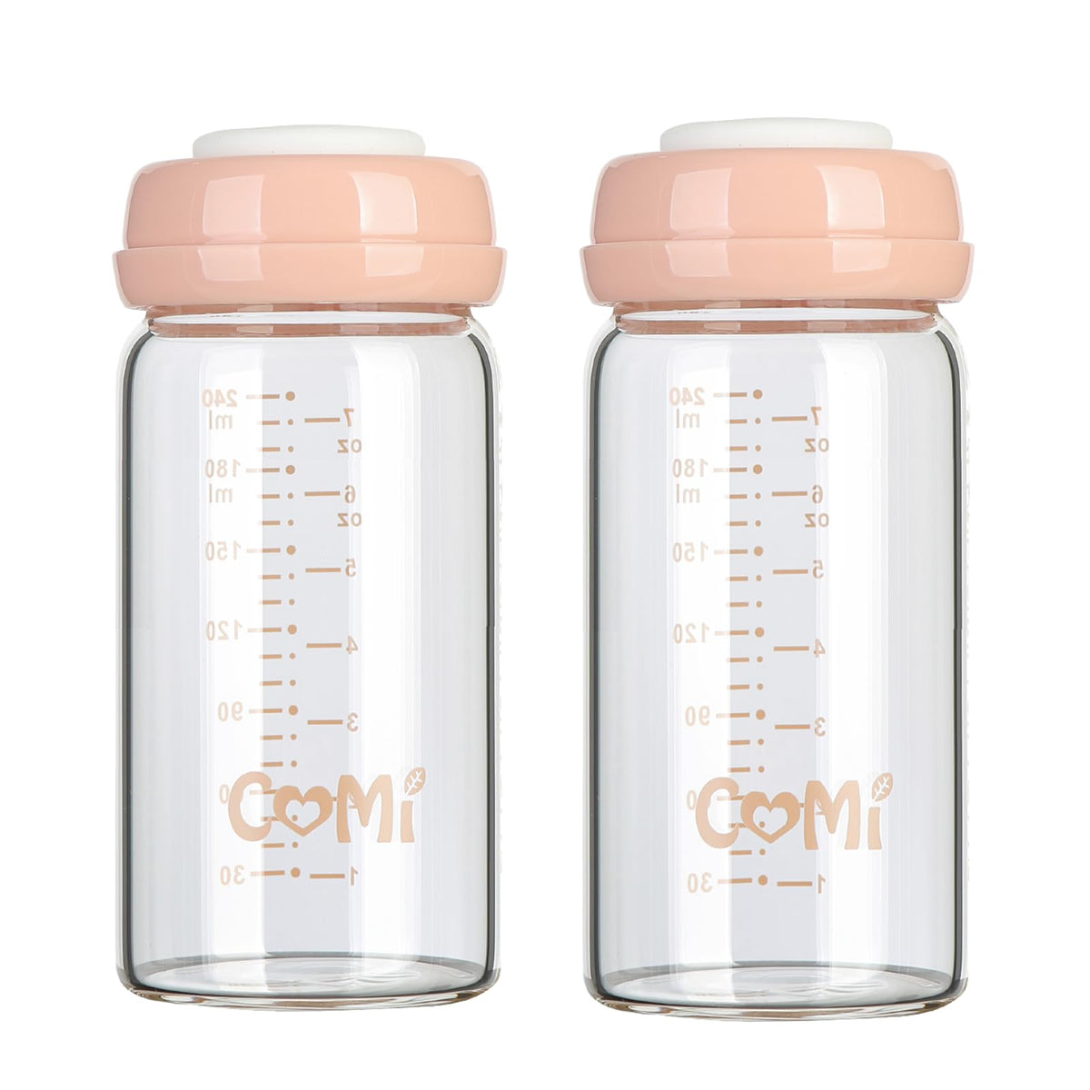 COMI wide-neck glass breastmilk bottle 8oz for pumping and feeding