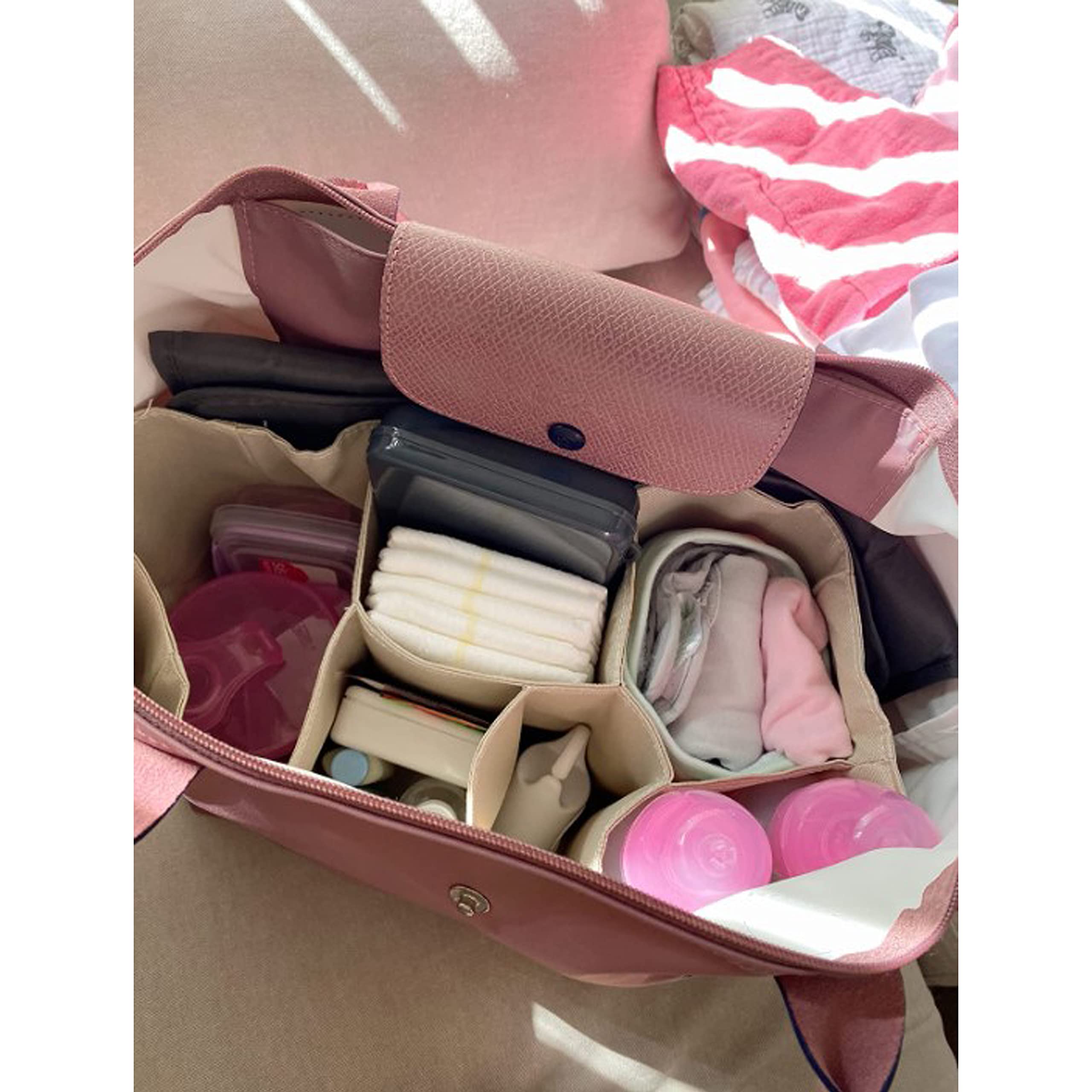 Comicfs diaper bag insert organizer dividers not attached to bottom for flexible packing
