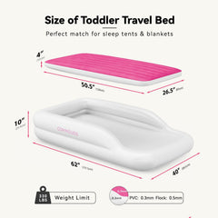 COMMOUDS reinforced PVC frame supports active toddlers away from home.