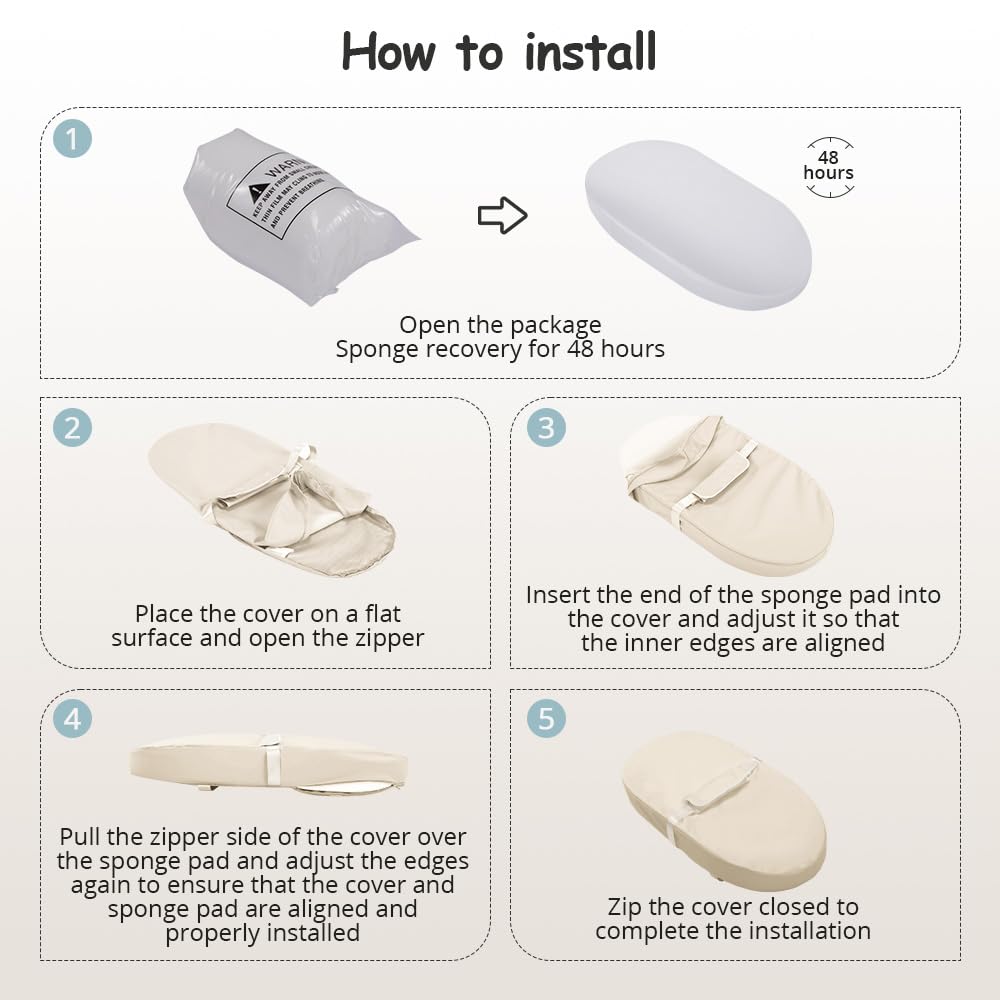 COMOMY beige changing pad design fits nursery decor