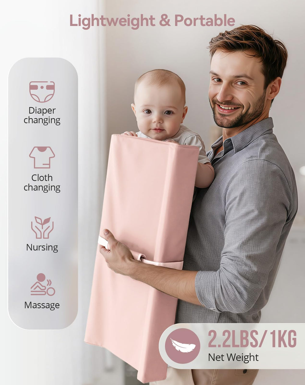 COMOMY dresser-size changing pad fits standard furniture for convenient care