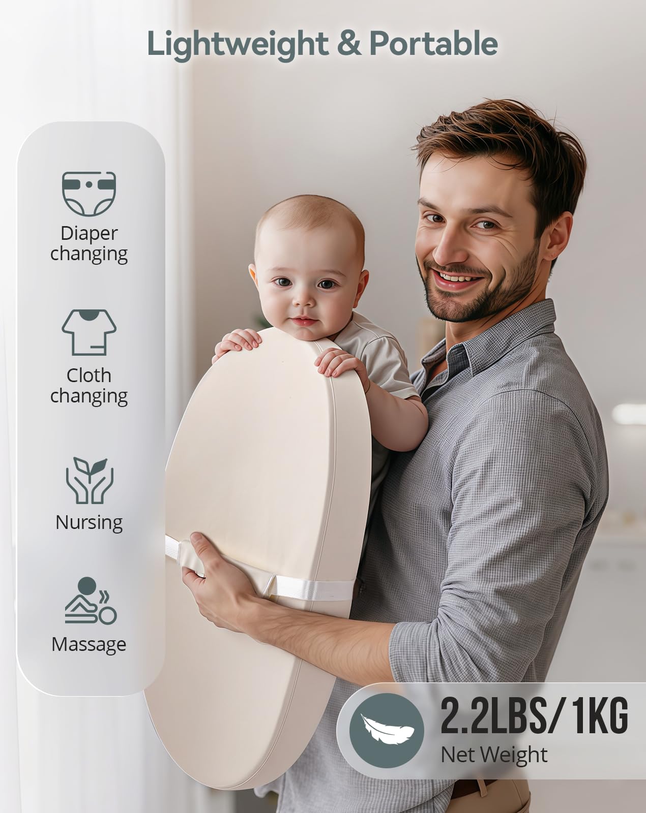 COMOMY portable and lightweight changing pad for on-the-go use