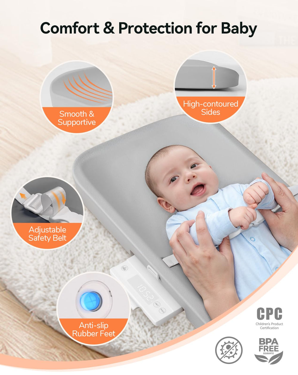 COMOMY non-slip bottom prevents movement during use.