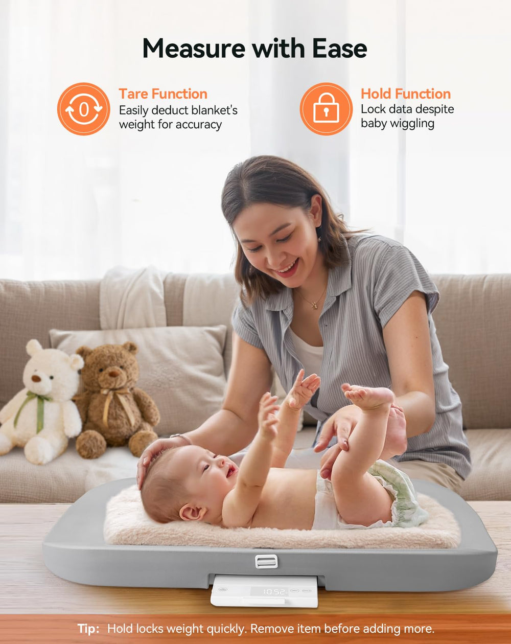 COMOMY waterproof surface is easy to wipe clean after messy diaper moments.