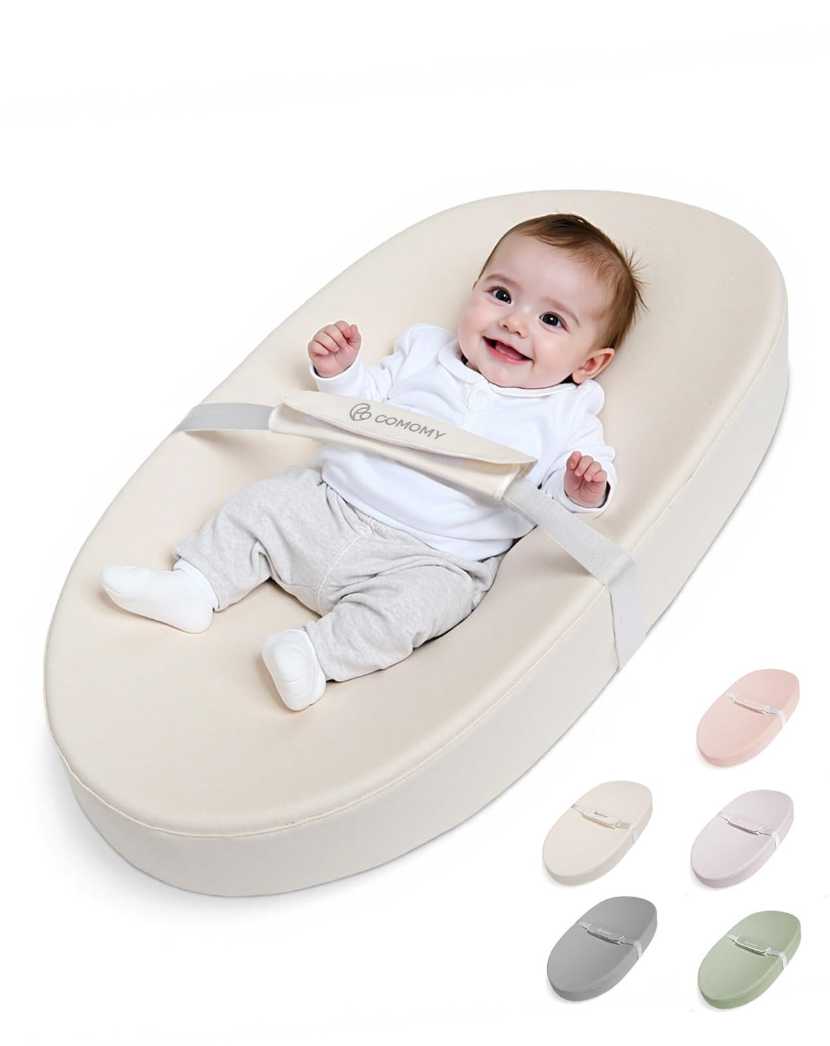 COMOMY baby changing pad with waterproof cover for quick cleanups
