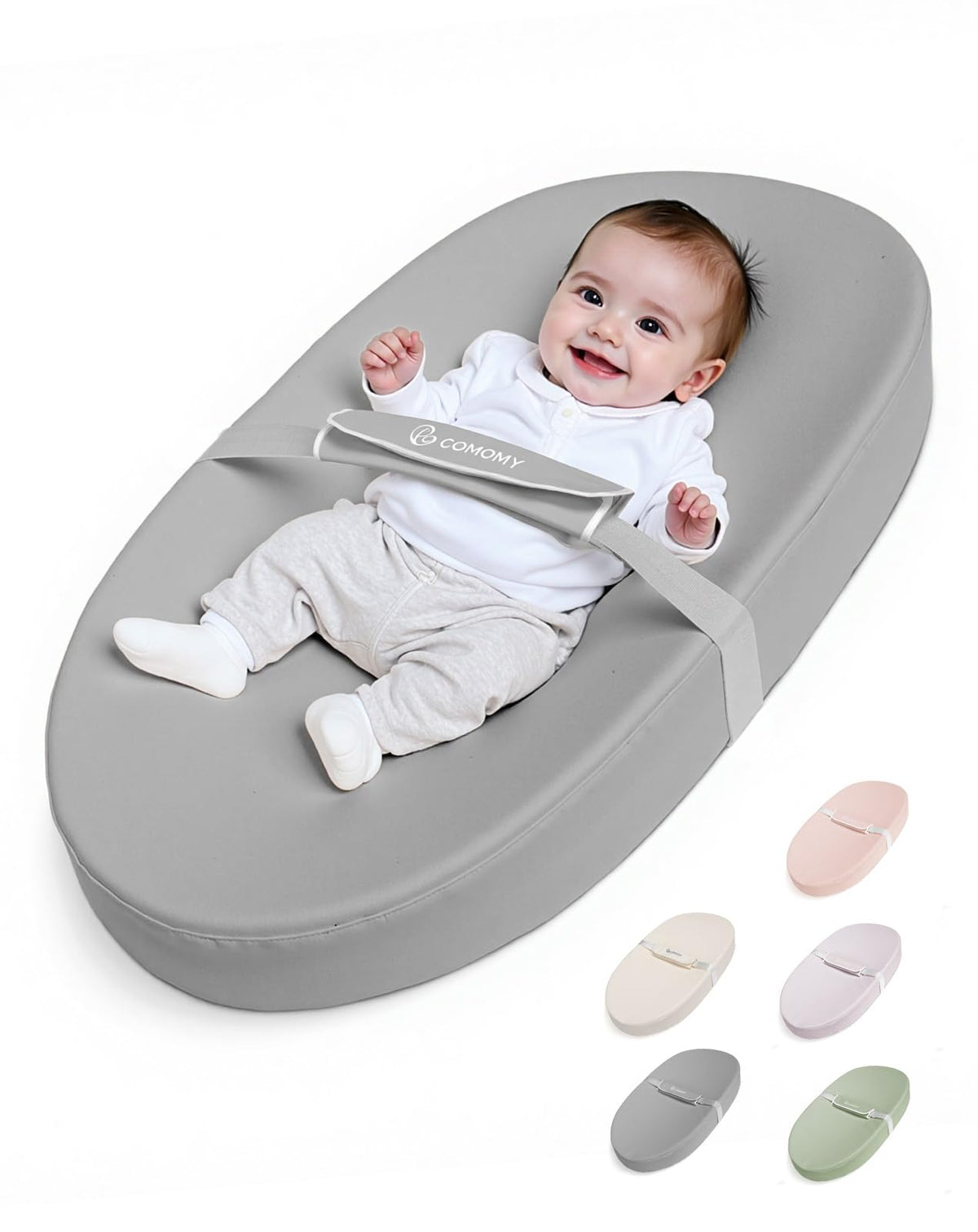 COMOMY baby changing pad with waterproof PU cover for quick wipe-clean maintenance
