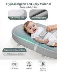 COMOMY pad features a non-slip bottom for stable diaper changes on any dresser