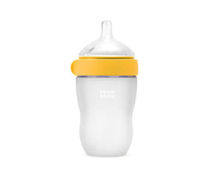 Comotomo Baby Bottle 2 (8oz) with yellow cap, soft nipple aids natural latch and comfortable feeding.