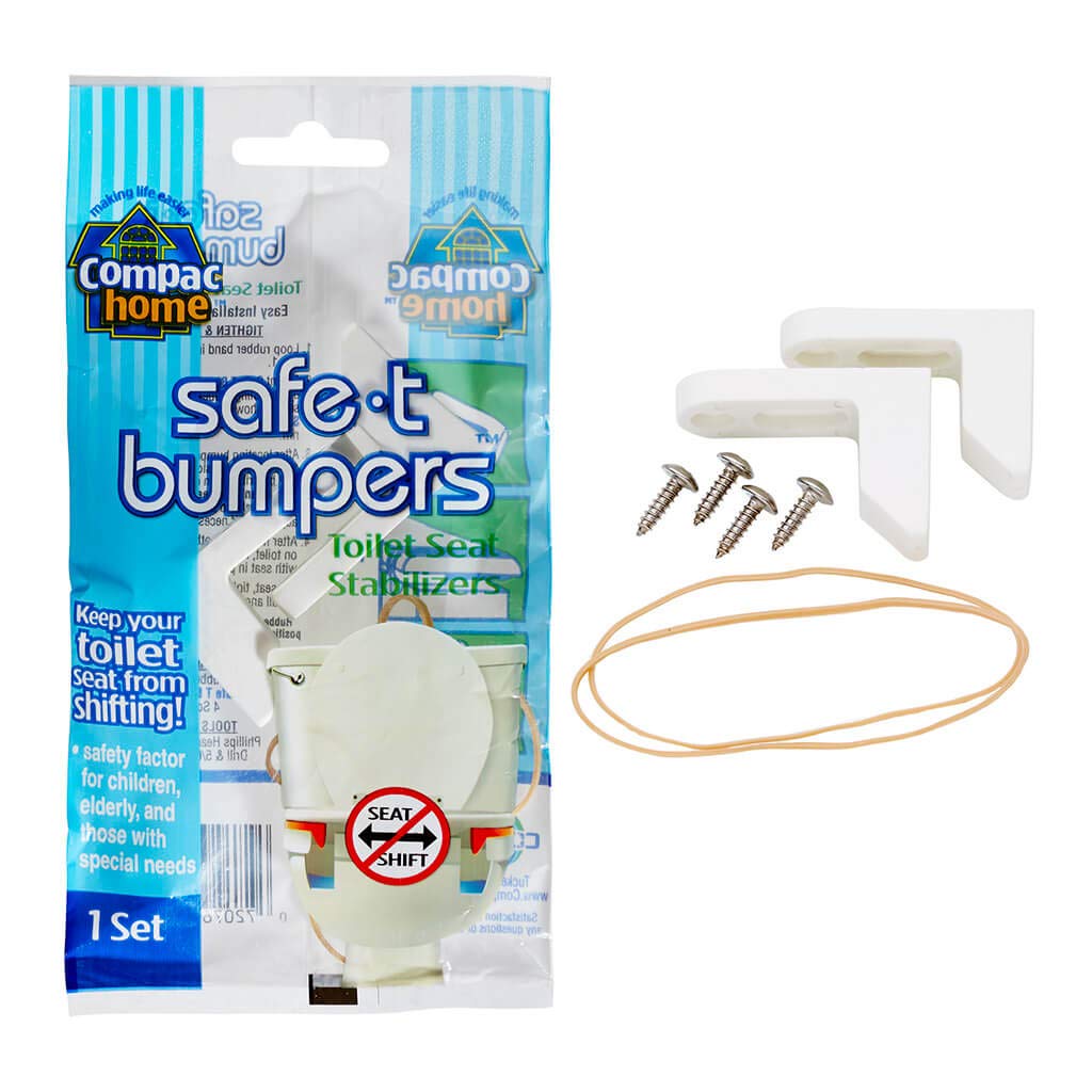 COMPAC HOME stabilizers-on-toilet-seat illustrate secure seating for elderly and kids.