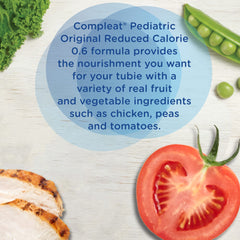 Compleat Pediatric ingredients include chicken and vegetables, gluten-free.