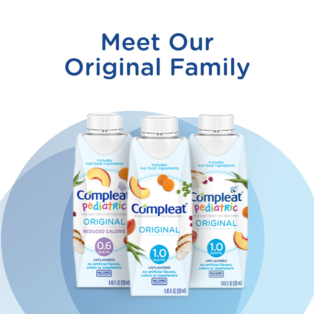 Compleat Pediatric 24-pack packaging for steady supply.