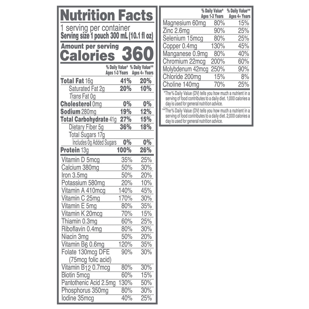 Boxed Compleat Pediatric Organic Blends packaging, 24-count, easy to store