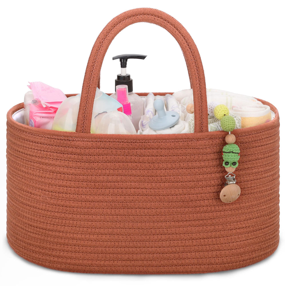 COMSE diaper caddy Autumn Glaze with divider keeps nursery items neat.
