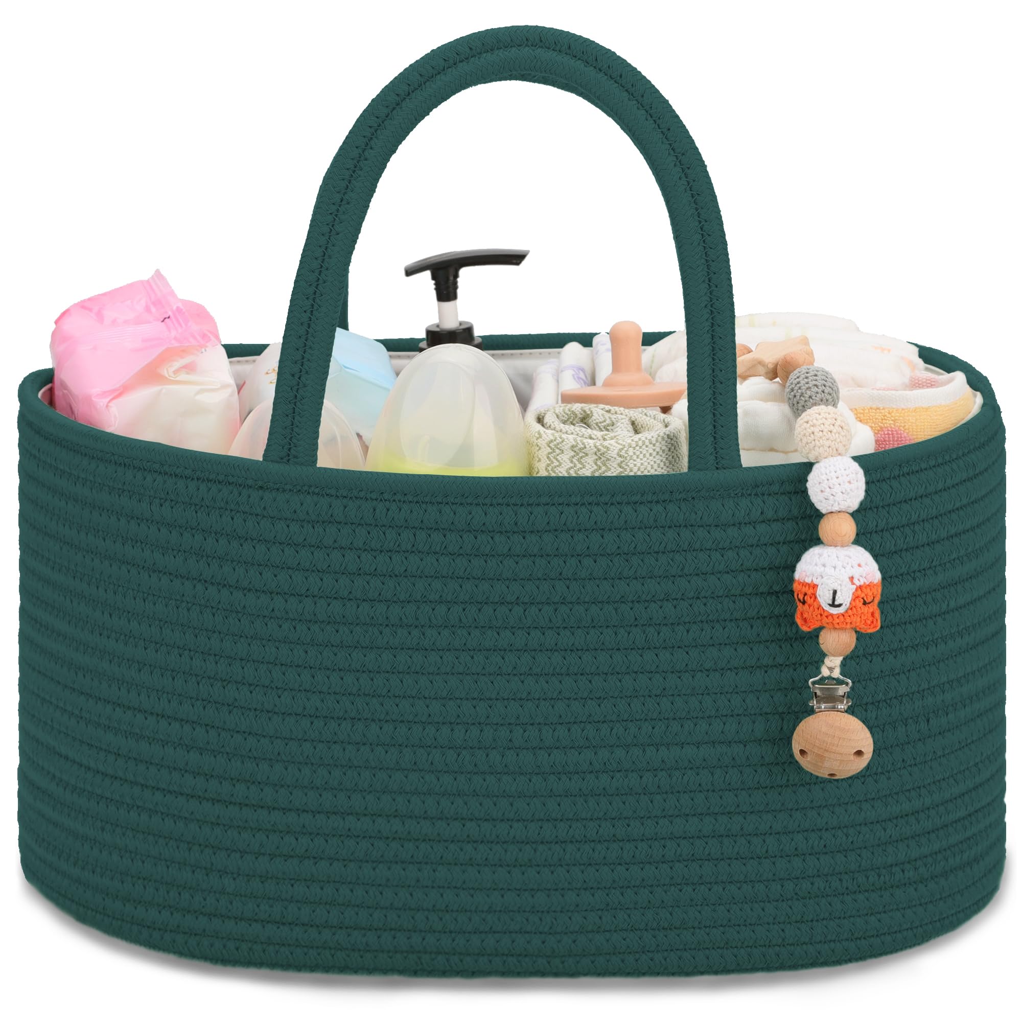 COMSE baby diaper caddy front view with organized pockets for easy access