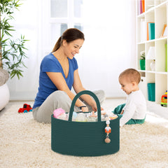COMSE diaper caddy multi-compartment layout ideal for diapers and wipes