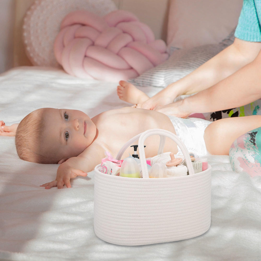 COMSE Diaper Caddy Gift Basket concept, a practical baby shower gift