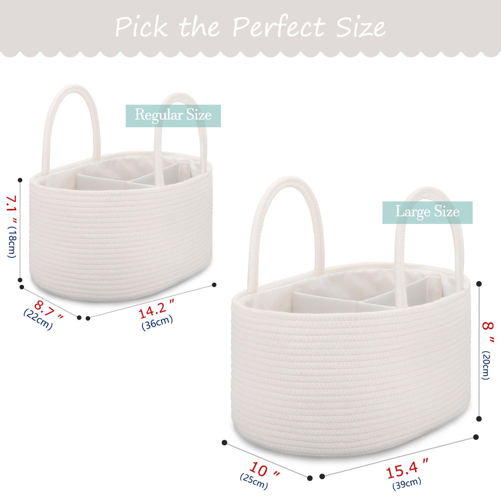 COMSE Baby Diaper Caddy Organizer with long handles ready for use at changing stations or car