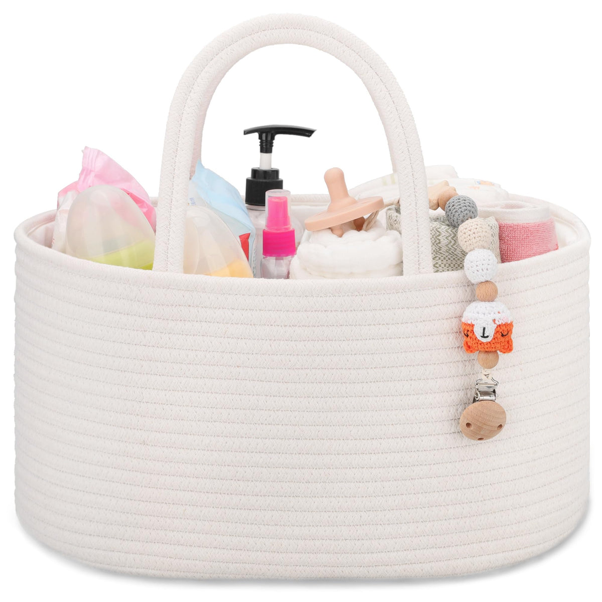 COMSE Baby Diaper Caddy Organizer top view shows spacious compartments for quick access