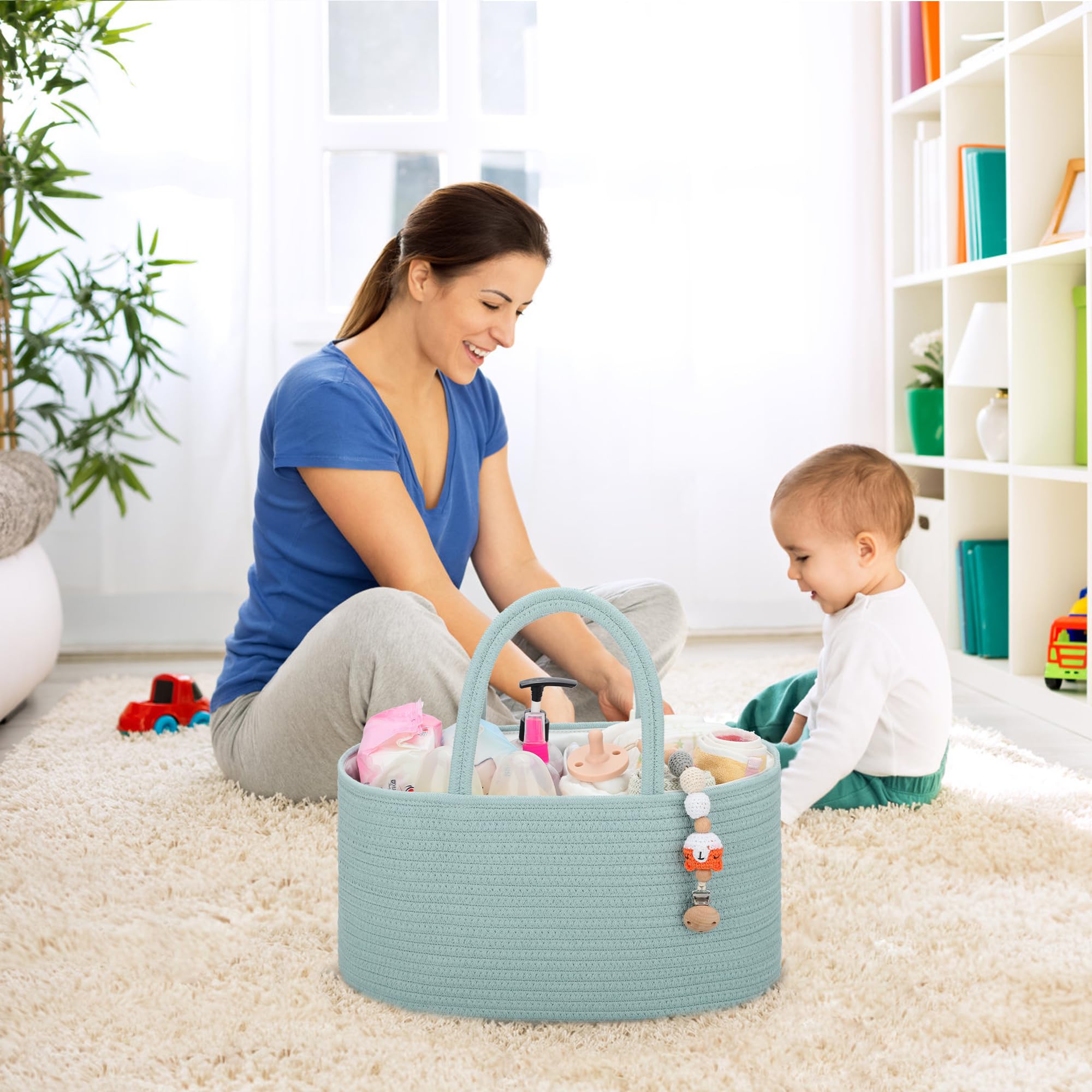 COMSE baby shower gift ready diaper caddy for new parents