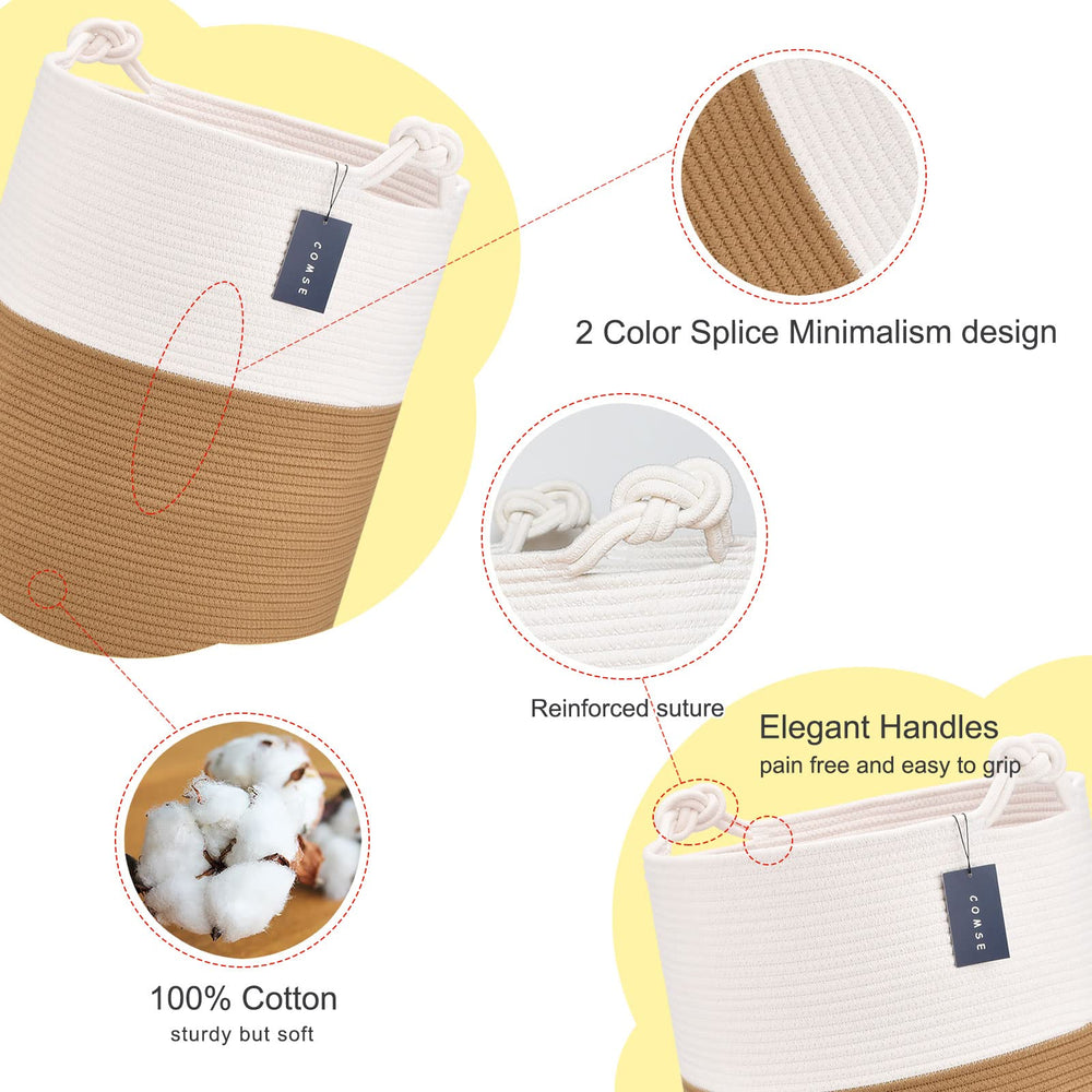 COMSE cotton rope basket close-up highlights healthy material and soft texture