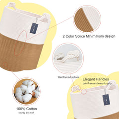 COMSE cotton rope basket close-up highlights healthy material and soft texture
