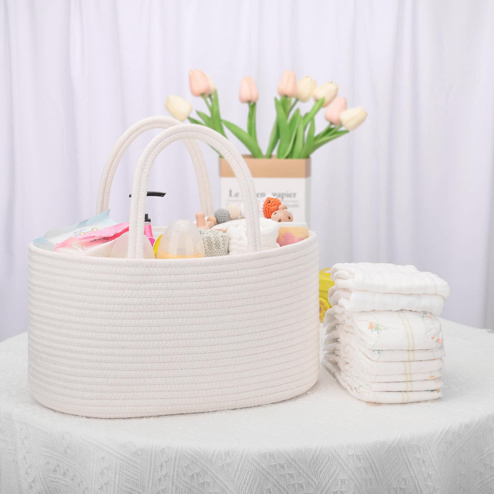 COMSE cotton rope basket adds soft decorative touch to nursery