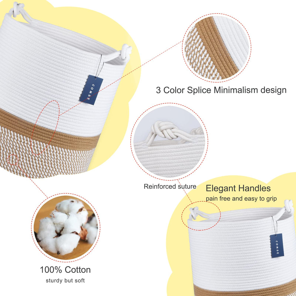 COMSE cotton rope laundry hamper utility in diaper area for quick sorting.