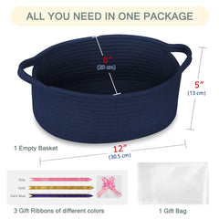 COMSE cotton rope organizer basket measures 12x8x5 inches for tidy spaces