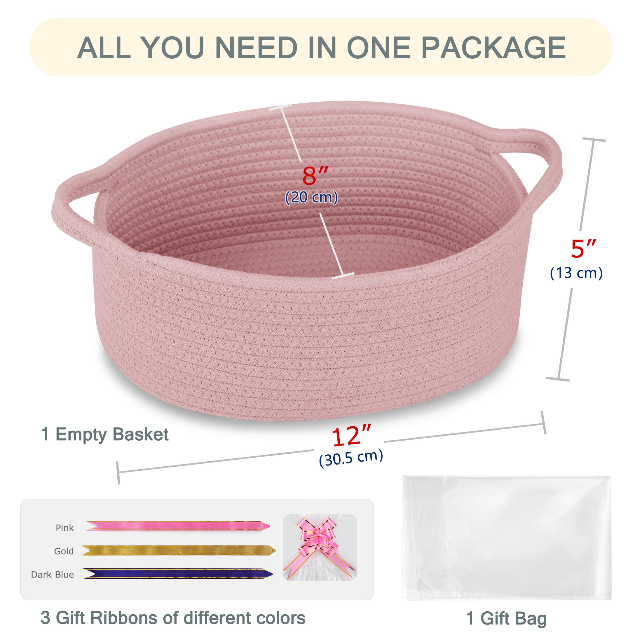 COMSE cotton rope storage basket keeps small items organized in rooms
